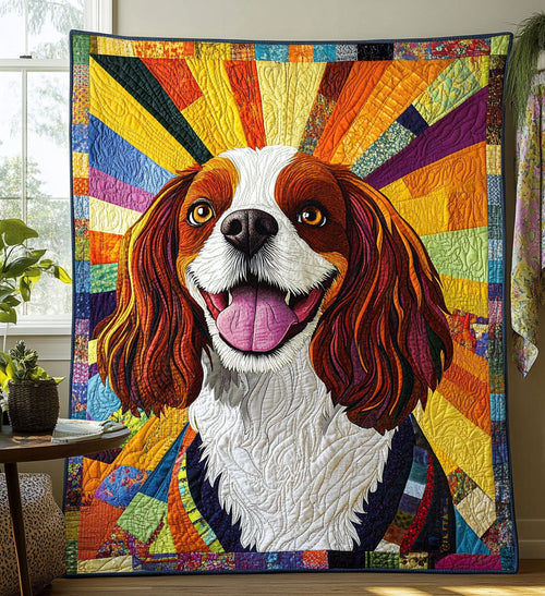 Spaniel Majesty Quilted Blanket