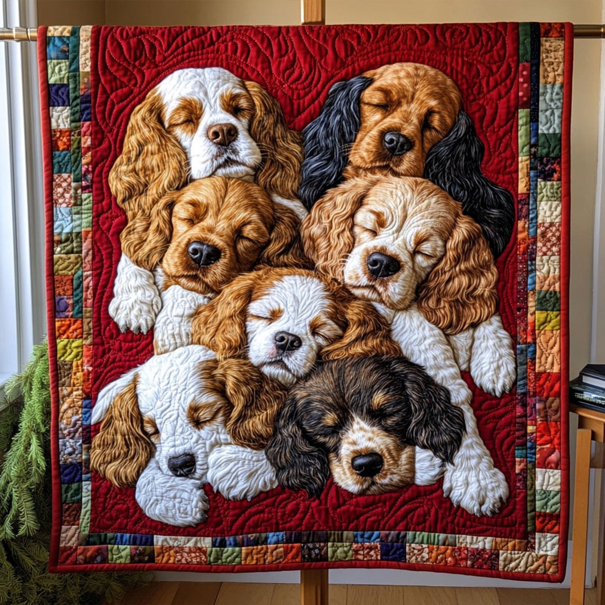 Spaniel Reflections Quilted Blanket