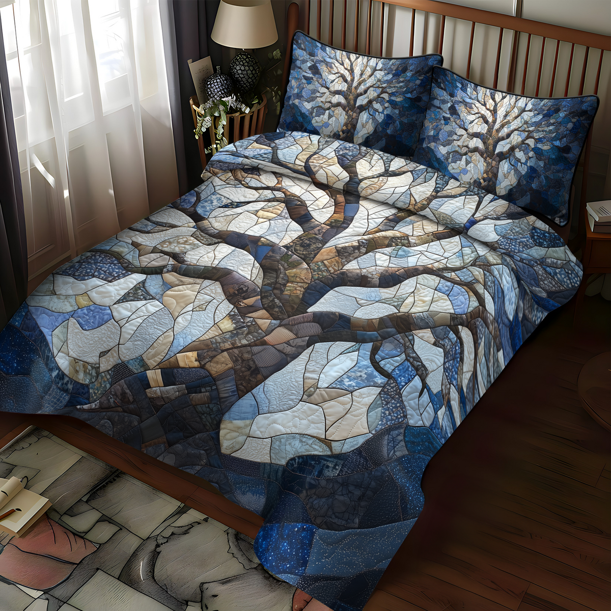 Spectrum Tree 3-Piece Quilted Bedding Set
