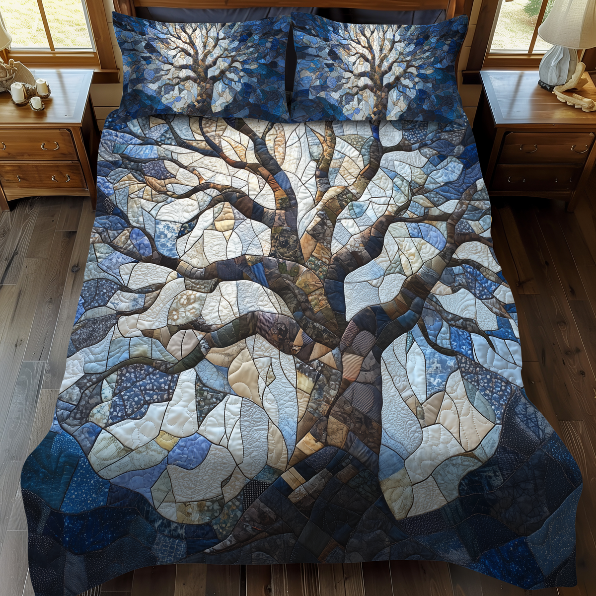 Spectrum Tree 3-Piece Quilted Bedding Set