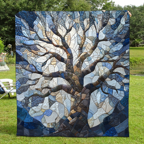 Spectrum Tree Quilted Blanket