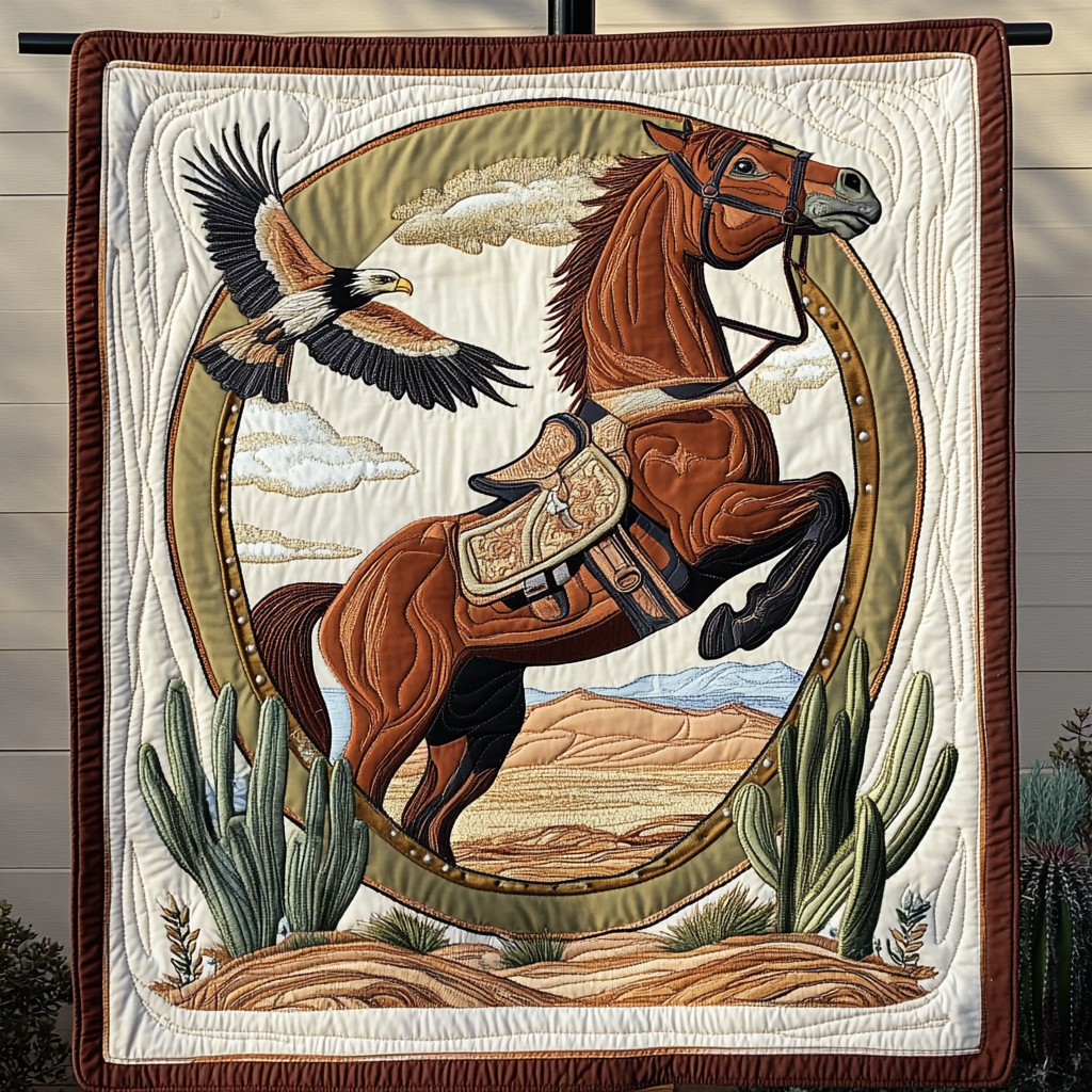 Spirit Rider Quilted Blanket