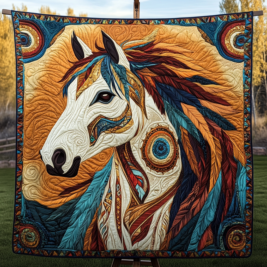 Spirit of the Stallion Quilted Blanket