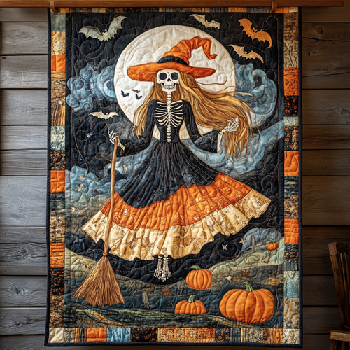 Spooky Cat Quilted Blanket