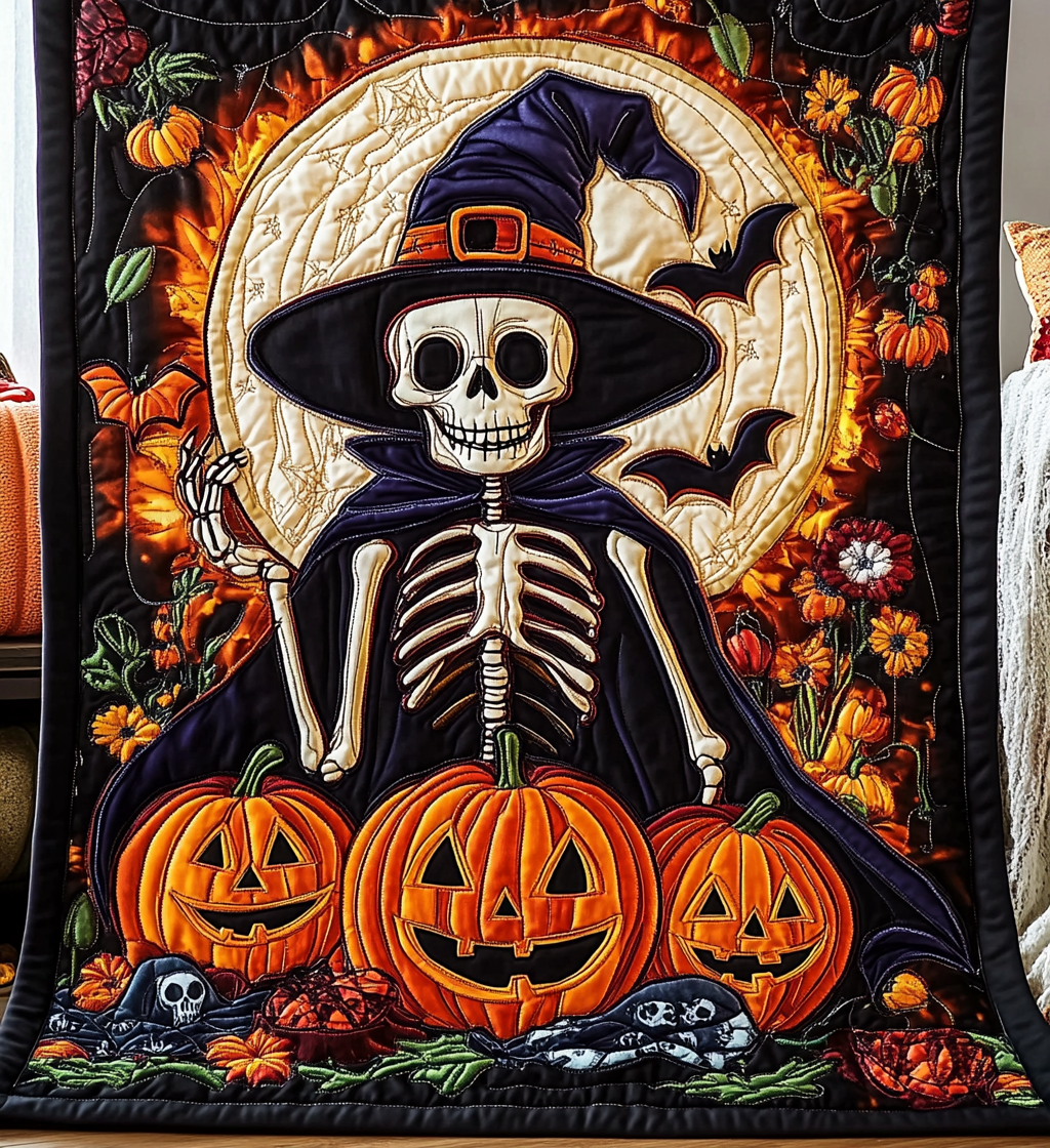 Spooky Witch Quilted Blanket