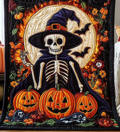 Spooky Witch Quilted Blanket