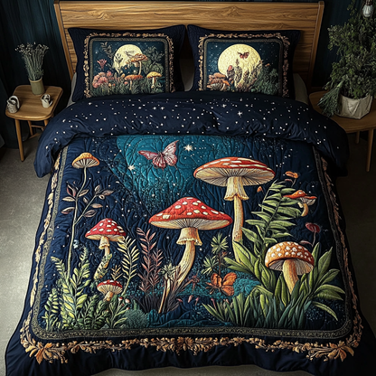 Spore Bloom 3-Piece Quilted Bedding Set
