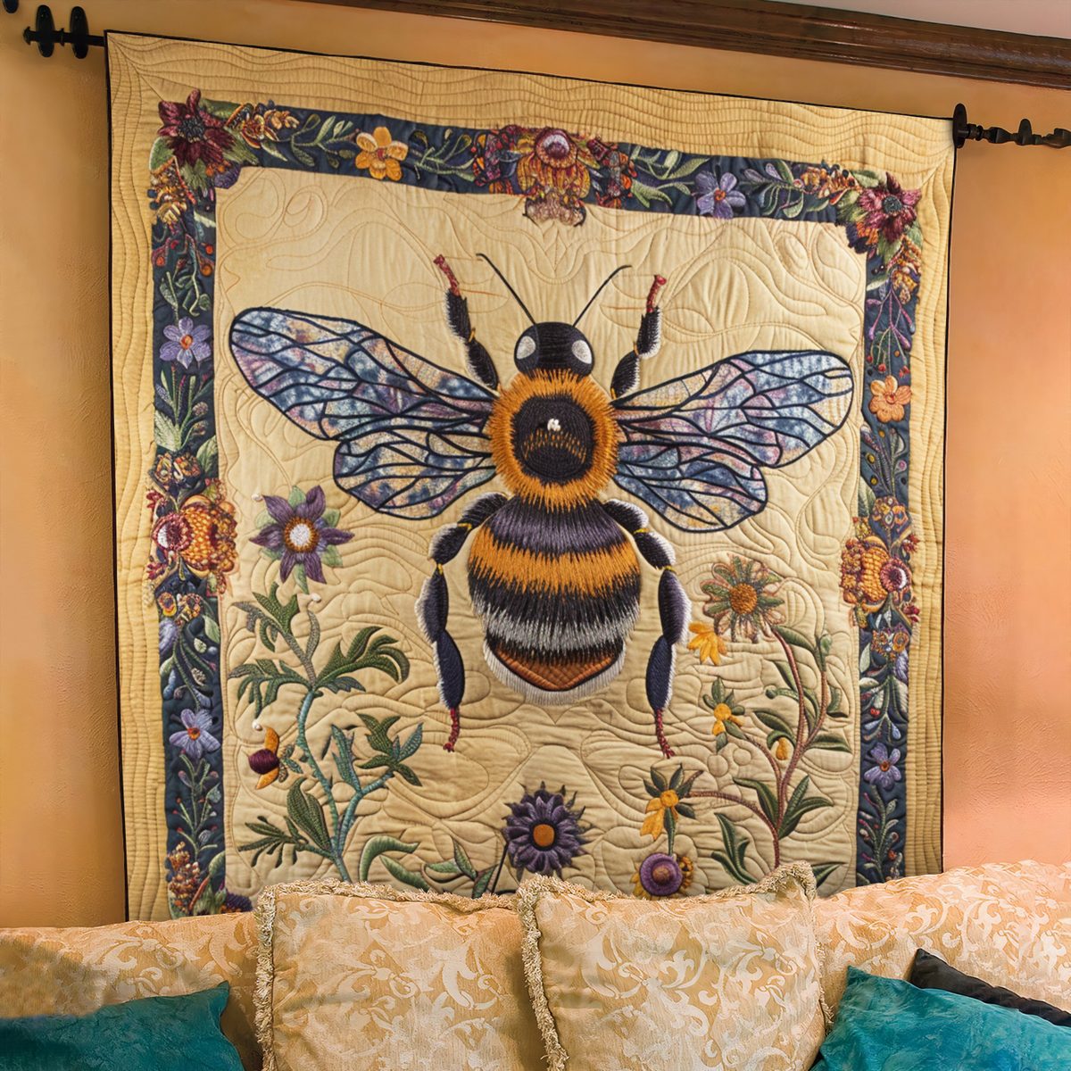 Spring Bee Quilted Blanket
