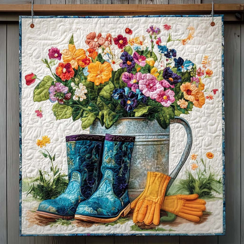 Spring Blossoms Quilted Blanket