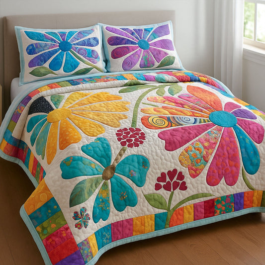 Spring Garden 3-Piece Quilted Bedding Set
