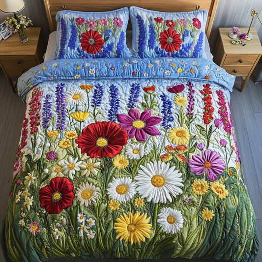 Spring Glory 3-Piece Quilted Bedding Set