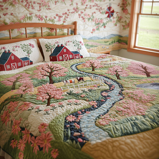 Spring Meadow 3-Piece Quilted Bedding Set
