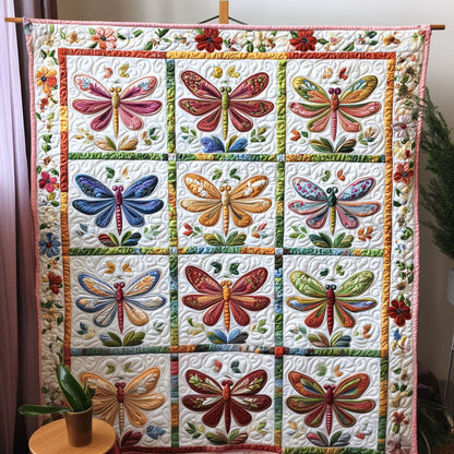 Spring Wing Elegance Quilted Blanket