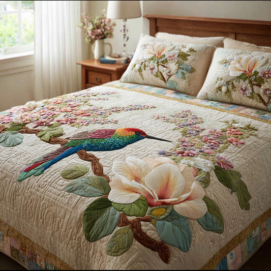 Spring Wings 3-Piece Quilted Bedding Set