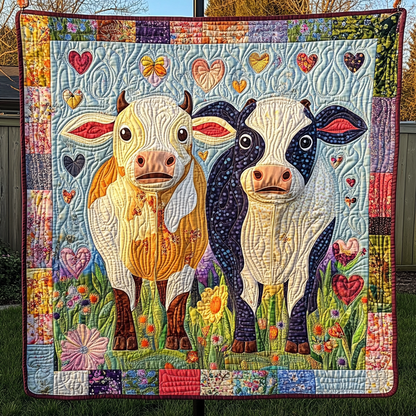 Springtime Moo Quilted Blanket