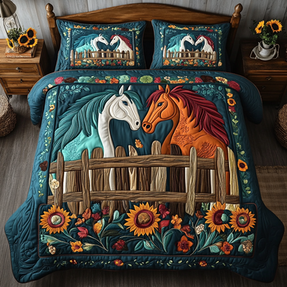 Stable Blooms 3-Piece Quilted Bedding Set