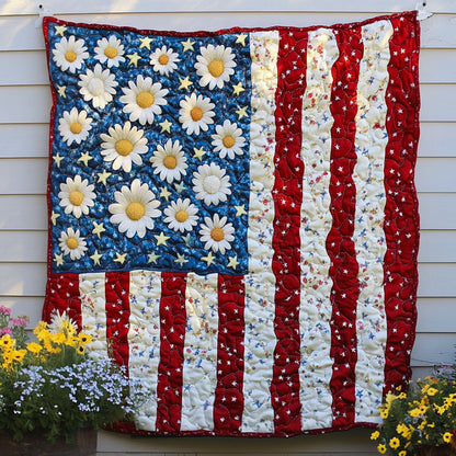 Star Spangled Petals Quilted Blanket