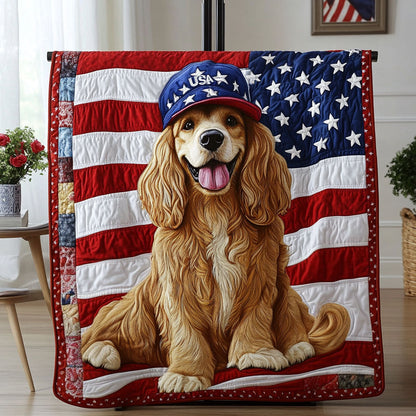 Star Spangled Pup Quilted Blanket