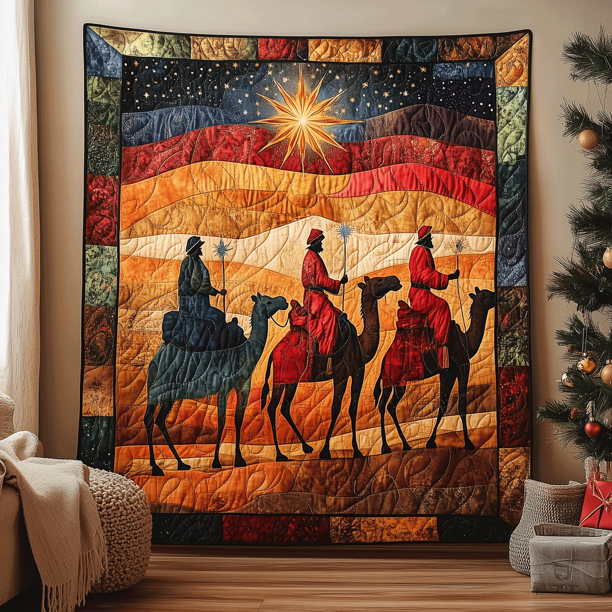 Star of Bethlehem Quilted Blanket
