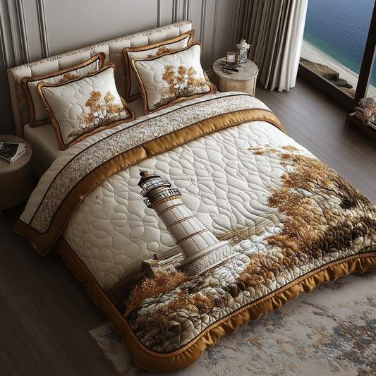 Starlight Lighthouse 3-Piece Quilted Bedding Set