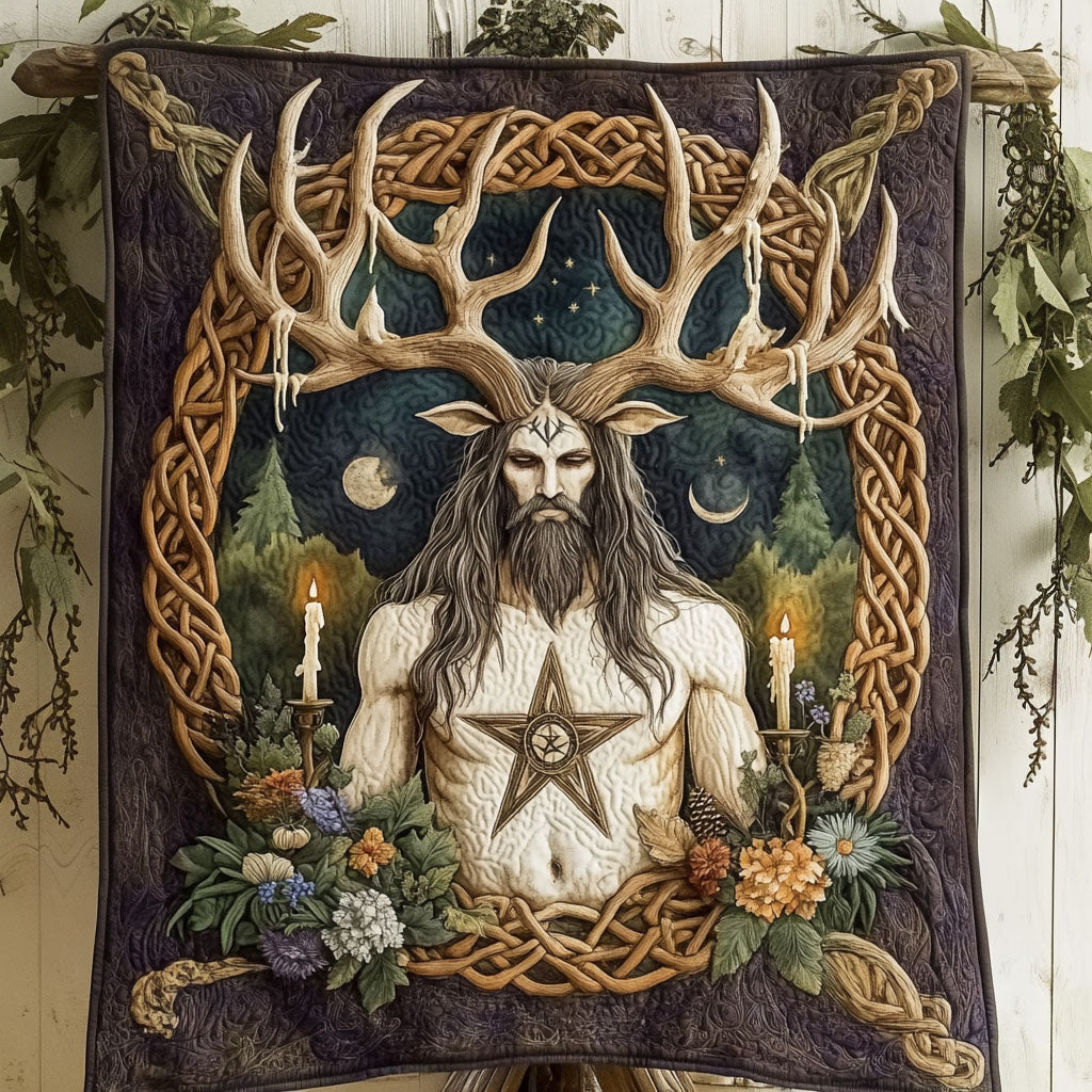 Starlight Ritual Weave Quilted Blanket