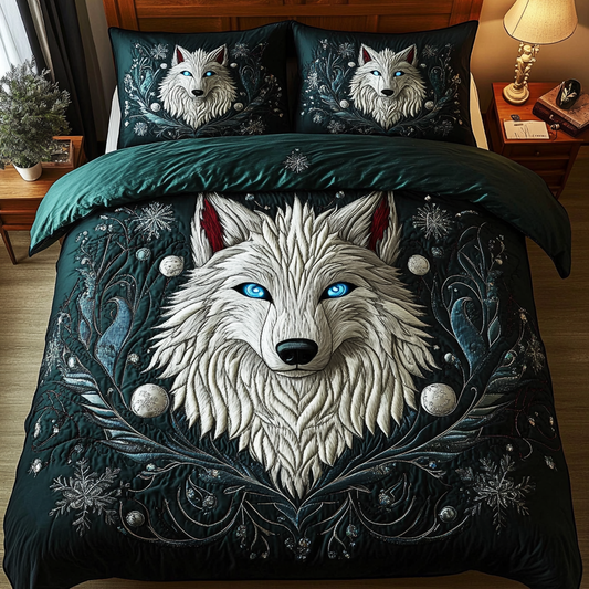 Starlight Wolf 3-Piece Quilted Bedding Set