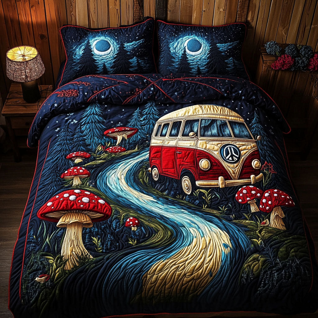 Hippie Van 3-Piece Quilted Bedding Set