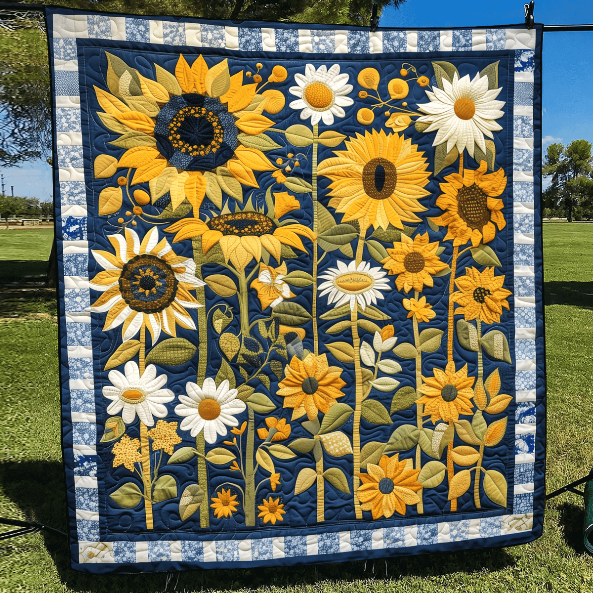 Starlit Garden Quilted Blanket