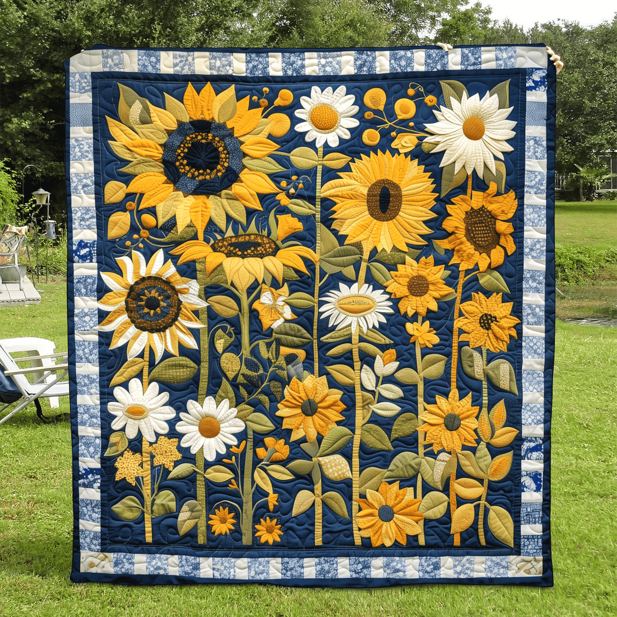 Starlit Garden Quilted Blanket