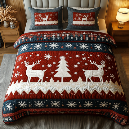 Starlit Deer 3-Piece Quilted Bedding Set