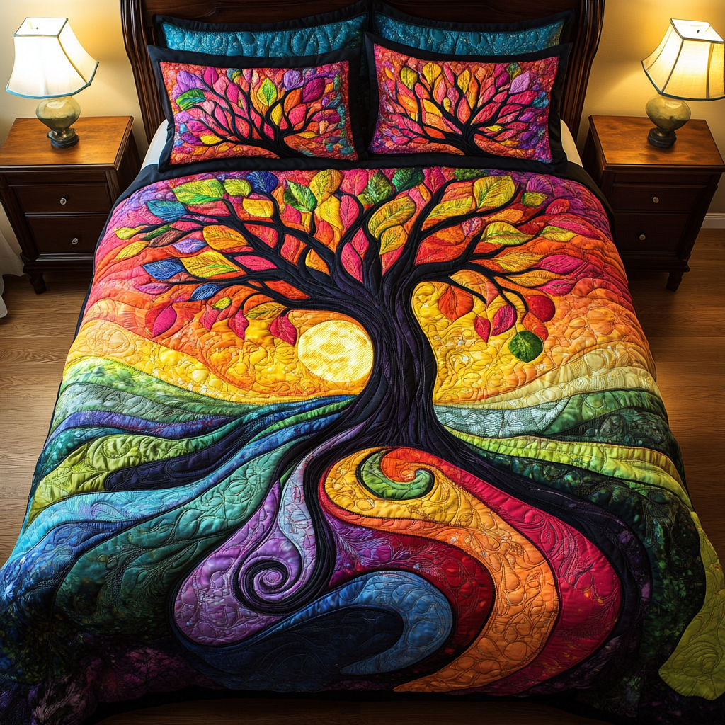 Starlit Symphony 3-Piece Quilted Bedding Set