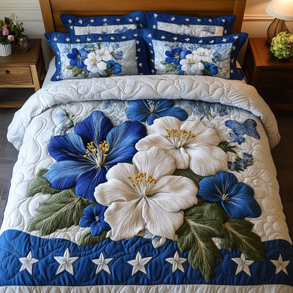 Starry Bloom 3-Piece Quilted Bedding Set