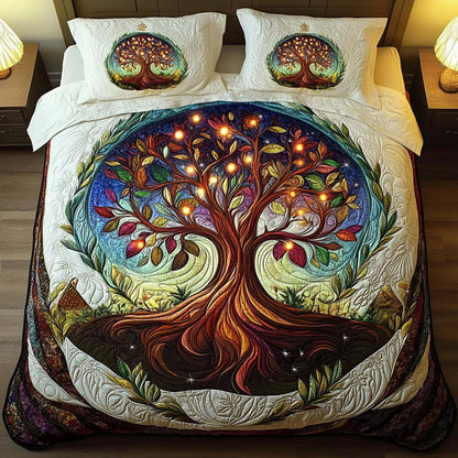 Starry Canopy 3-Piece Quilted Bedding Set