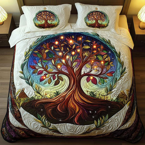 Starry Canopy 3-Piece Quilted Bedding Set