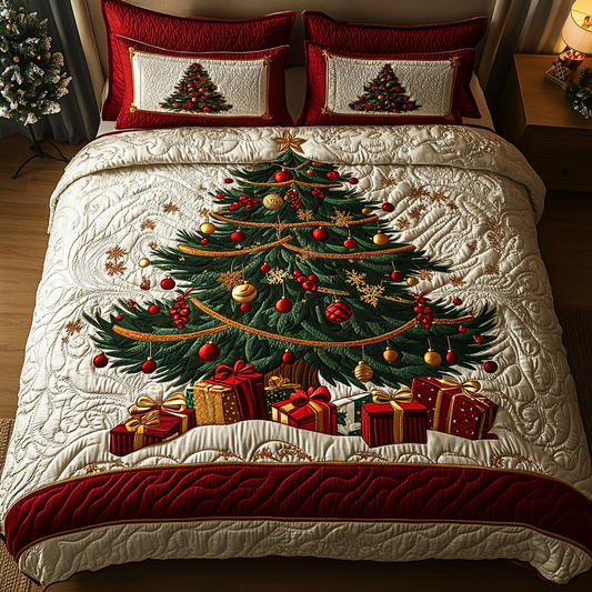Starry Christmas 3-Piece Quilted Bedding Set