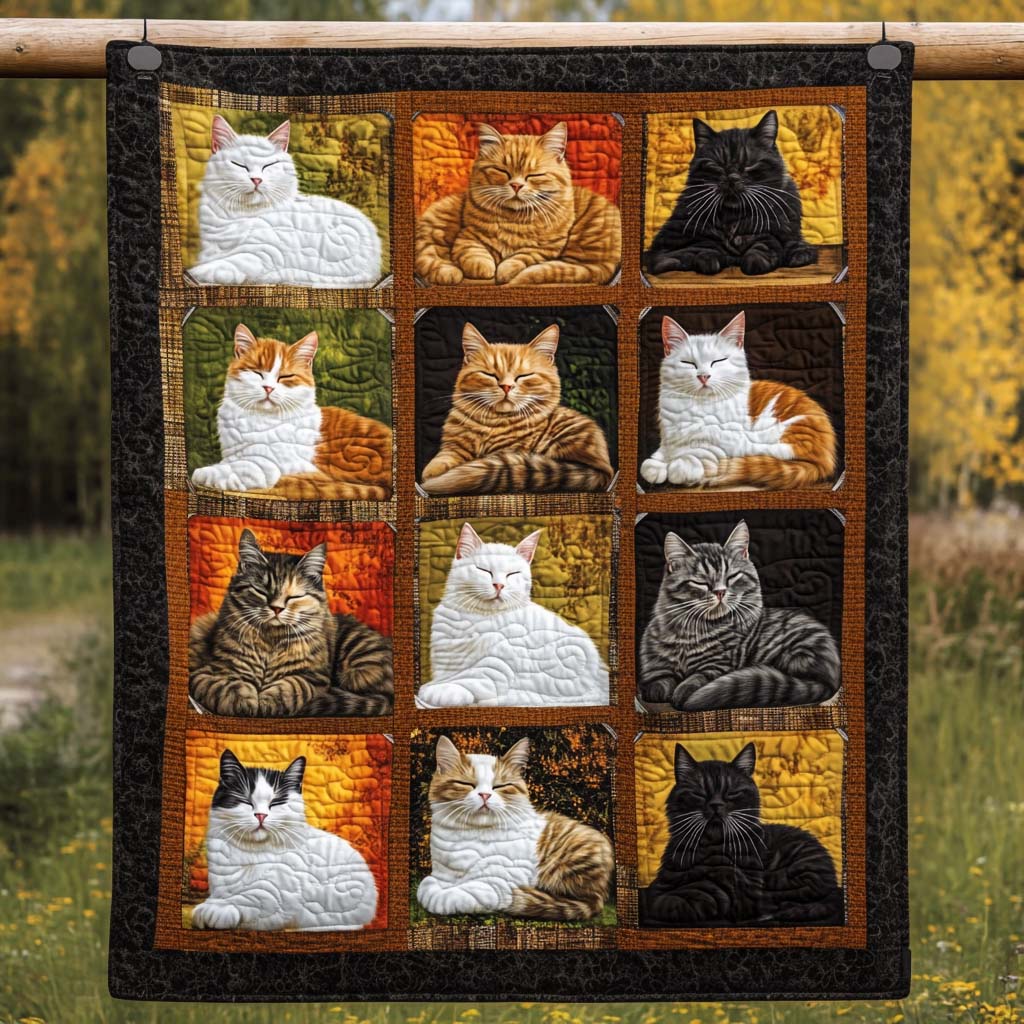 Starry Kitten Quilted Blanket