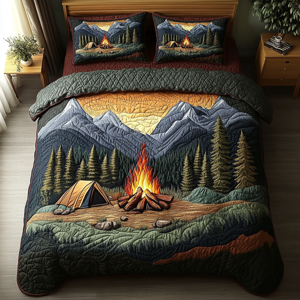 Starry Night Camp 3-Piece Quilted Bedding Set