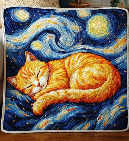Starry Night Catnap Quilted Blanket