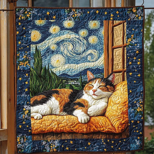 Starry Night Serenity Quilted Blanket