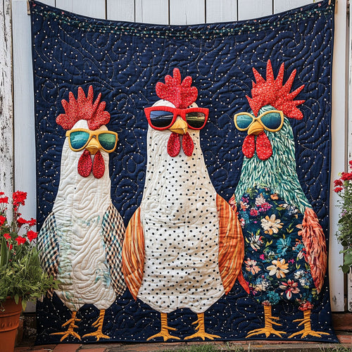 Starry Rooster Style Quilted Blanket
