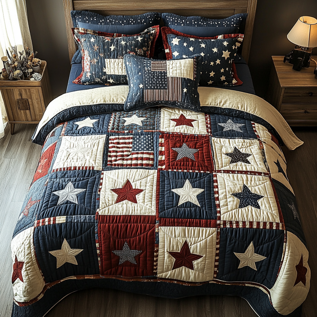 Starry Sleep 3-Piece Quilted Bedding Set