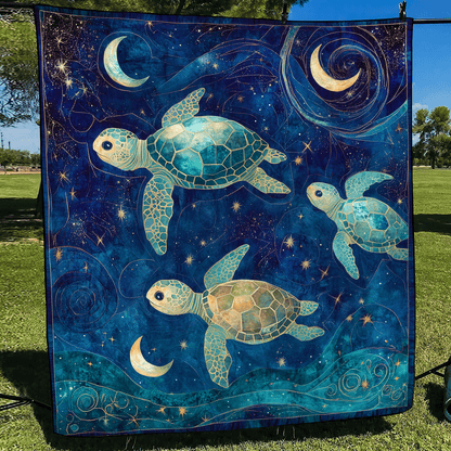 Starry Turtle Quilted Blanket