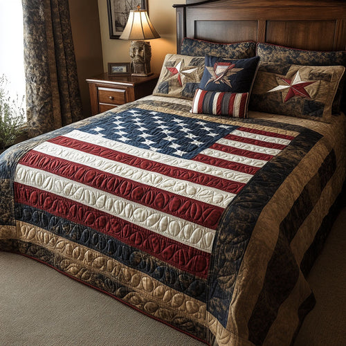 Stars of Honor 3-Piece Quilted Bedding Set