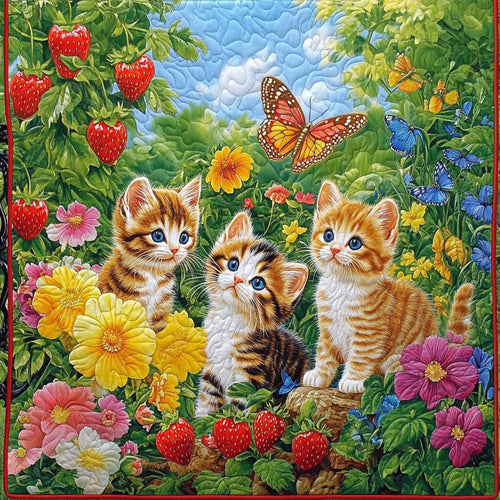 Strawberry Curiosity Quilted Blanket
