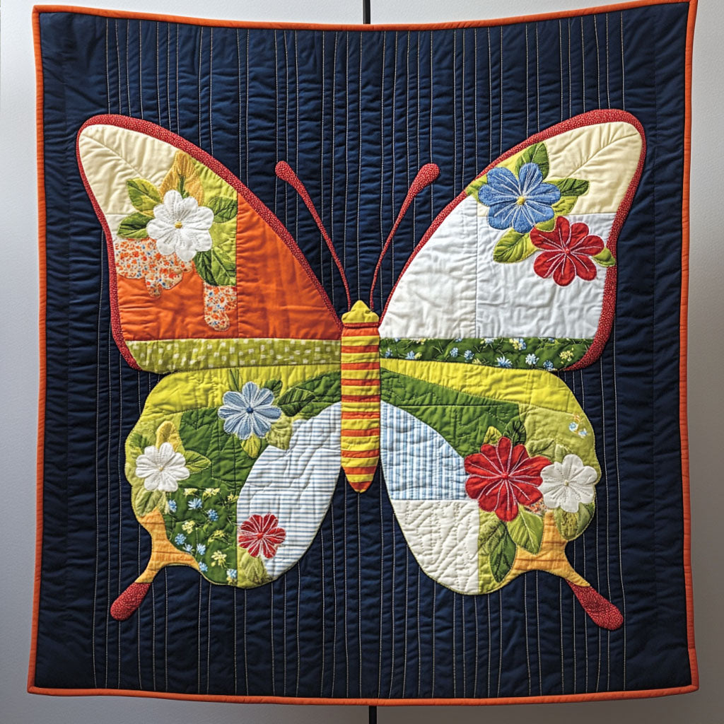 Striped Flutter Quilted Blanket
