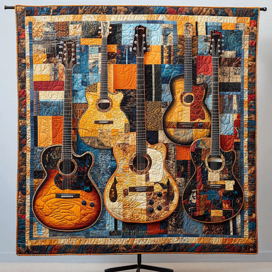 Strumming Colors Quilted Blanket