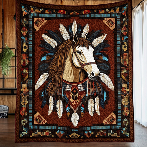 Stunning Horse Equestrian Quilted Blanket
