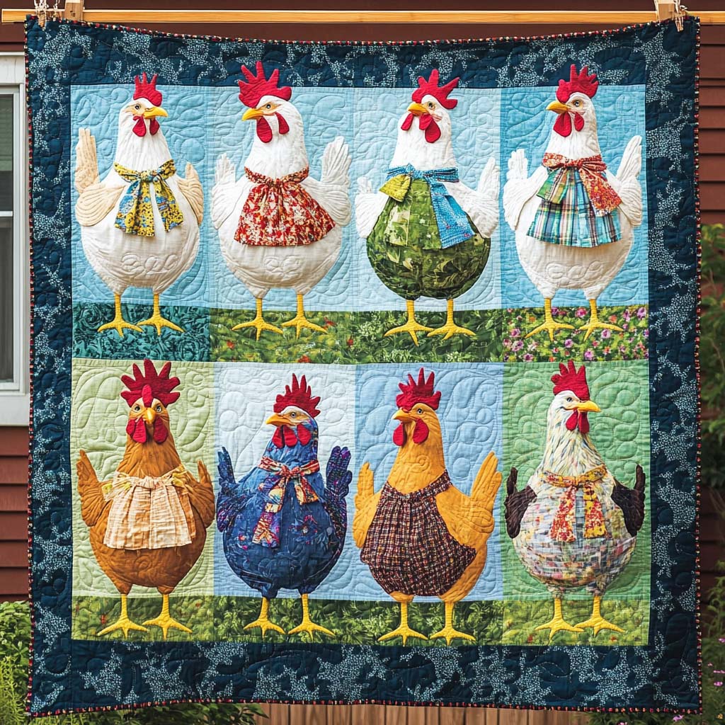 Stylish Poultry Quilted Blanket