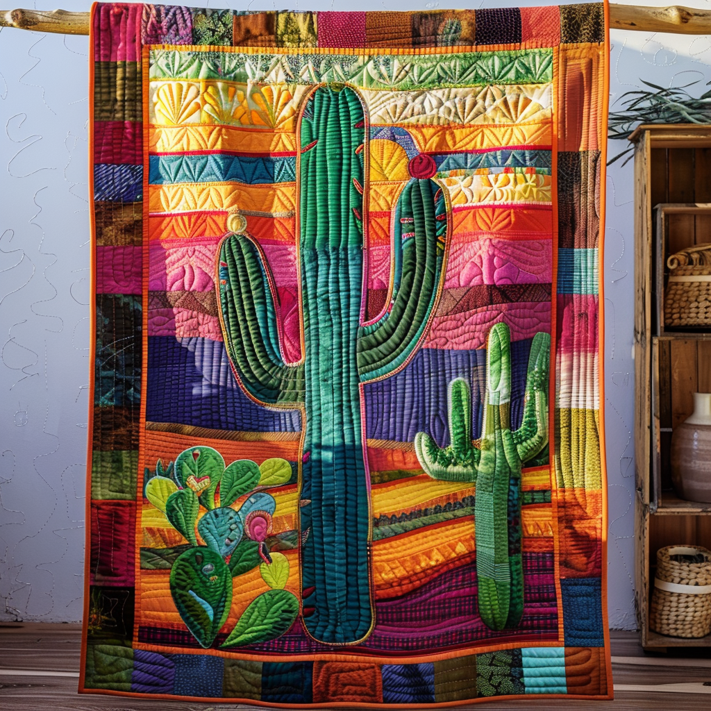 Succulent Sizzle Quilted Blanket