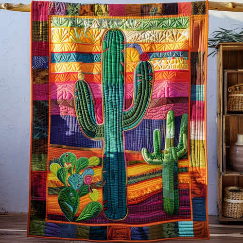 Succulent Sizzle Quilted Blanket